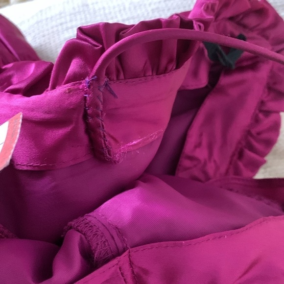 Gunne‎ Sax Jessica McClintock XS satin cocktail dress romantic Fuchsia ruched - Picture 16 of 16